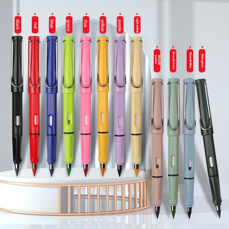 12 Colors Set Everlasting Pencil with Eraser Unlimited Writing Pencils Eternal Erasable Pencil Pens for Kids School Art Supplies